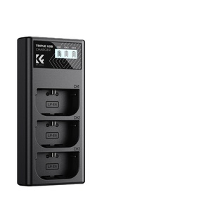 <span class=keywords><strong>Chargeur</strong></span> de batterie LCD à 3 emplacements K&F Concept LP-E6NH pour appareils photo EOS R5/R6/R7/5D/6D/7D Mark II avec entrée 11-18V - Product Image 1