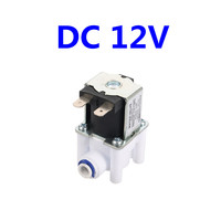 Válvula Solenoide Magnética Eléctrica de Plástico de 1/4 Pulgada, 12V/24V CC, Normalmente Cerrada, para Purificador de Agua