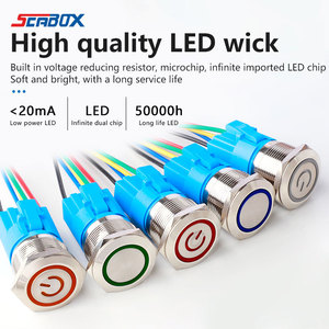 Seabox High-<strong>quality</strong> Small Current Self-locking R/G/Y/B/W <strong>Push</strong> <strong>Button</strong> <strong>Switch</strong> No Light IP65 Rating 12/16/19/22mm Customized - Product Image 4