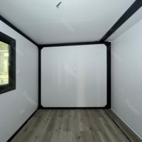 Casa Prefabricada Plegable de Instalación Rápida, con Marco Blanco Estándar, Pared Gris, Expandible, Tipo Apartamento, con Ventana de Vidrio