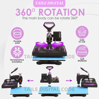 Presse à Chaud Semi-Automatique Certifiée CE, Nouveauté, Combo 8-en-1 pour Transfert par Sublimation sur T-shirts, Plaques et Étiquettes (110V/220V)