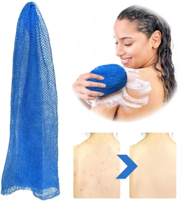 Nylon Net Bath Sponge Exfoliating Washcloth Double-Sided Loofah <b>Brush</b> for Body Shower Scrubbing <b>Smoothing</b> Skin Benefits All - Product Image 1