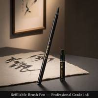Pour SB86 OEM – Nouveau Kit de Stylos de Calligraphie Vintage à Pointe Pinceau à Encre Permanente pour Signature, Lettrage Artistique et Pratique sur Papier (Noir)