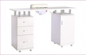 Table à ongles avec tiroirs et rangement pour salon de manucure, design minimaliste - Product Image 6