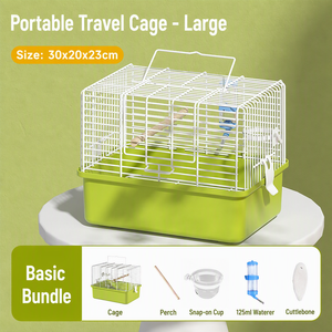 Jaula de Transporte para Aves, Práctica y Portátil, Jaula de Viaje para Loros, Ligera, de Alambre Metálico con Percha para Periquitos, Pinzones y Cacatúas - Product Image 6