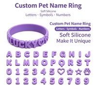 Perles de lettres en silicone DIY pour collier d'animal de compagnie, 40 caractères, breloques personnalisées pour colliers de chat et de chien