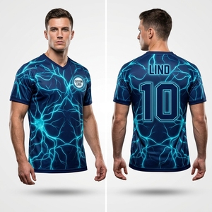 Unisex Sublimated Soccer Jersey Kit V Neck Sleeveless Flame Print Breathable Moisture Wicking Football Jersey 100% Polyester - Product Image 5