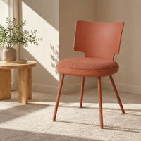 Chaises en tissu modernes d'usine, chaises en plastique de nouvelle conception, chaises grises sans accoudoirs pour salle à manger