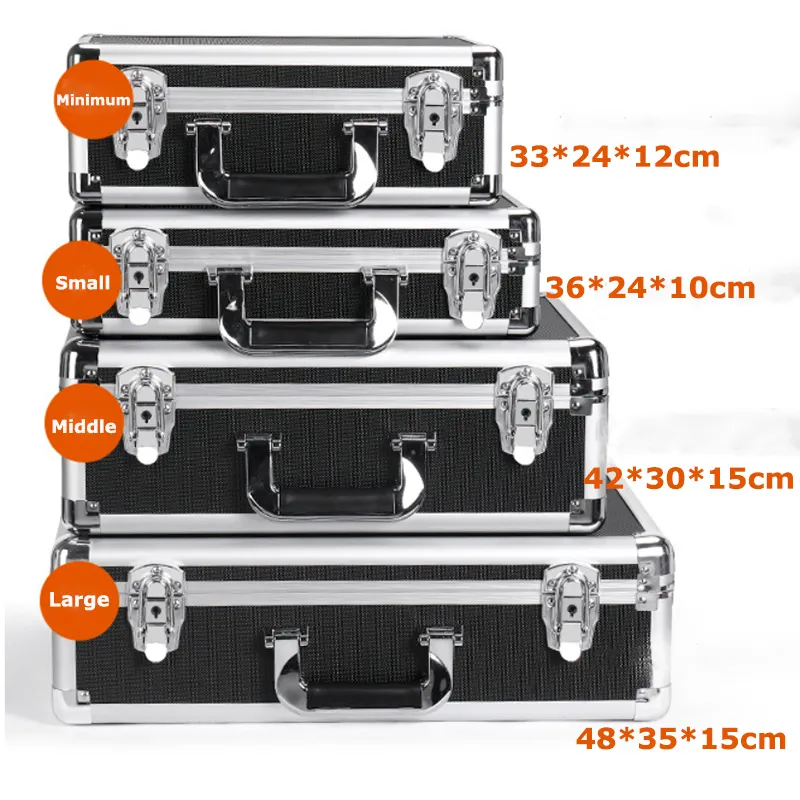 OEM ODM customized design available hardshell aluminum briefcase with customized foam and logo printing storage tool case