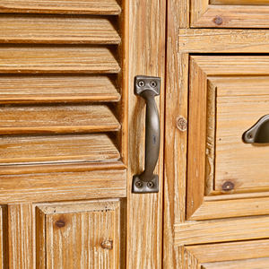 Buffet moderne INNOVA à 3 tiroirs en bois avec portes à volets pour entrée de ferme, cuisine, salle à manger, hôtel, salon, rangement - Product Image 6