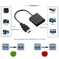 Adaptador HDMI a VGA chapado en oro de 1080P, Cable de Audio de 3,5mm y Cable de alimentación Micro USB para PS4, portátil y HDTV