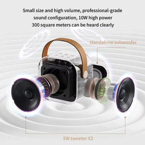 Детская Подарочная мини-караоке-машина K12, Портативная акустическая система с 2 микрофонами, на день рождения, новый год, Домашняя вечеринка - Product Image 4