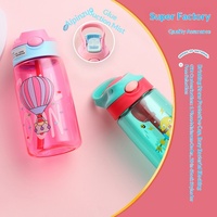 Internet-Berühmte PC-Material Cartoon-Kindertrinkflasche mit Ein-Klick-Öffnung Unisex Schüler-Trinkflasche mit Trageriemen für Outdoor-Aktivitäten