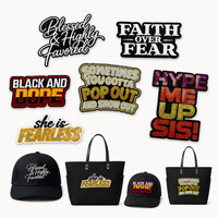 Patch brodé de lettres inspirantes sur le thème de la culture afro-américaine, avec sequins, thermocollant, pour vêtements, slogan personnalisé disponible en gros