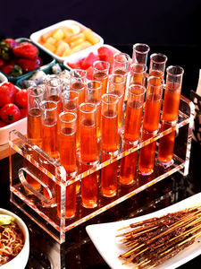 แก้วช็อตทรงหลอดใสขนาด 1 ออนซ์ แก้วช็อต<span class=keywords><strong>เหล้า</strong></span>สีขนาดเล็ก ชุดแก้วช็อตทรงหลอดพร้อมถาดพลาสติก - Product Image 3