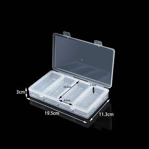 Boîte de rangement transparente à 4 compartiments, 19.5x11.3x3cm, pour organisateurs de bijoux, accessoires de bureau, étui de tri pour petits objets - Product Image 3