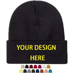 Gorros de Punto Personalizados con Logotipo de Texto Bordado e Imagen Impresa, Diseño Personalizado, Gorro Cálido de Invierno - Product Image 1