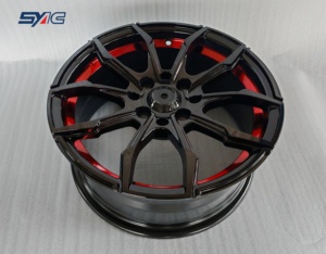 Roues de moulage en gros d'usine 15 pouces 8 trous jantes de voiture 4*100 4*114.3 face noire <span class=keywords><strong>bague</strong></span> intérieure rouge jantes en alliage d'aluminium - Product Image 5