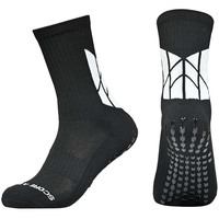 Chaussettes de sport pour hommes de haute qualité, brodées, à compression, imprimées, antidérapantes, avec grip personnalisé, en Spandex/Nylon/Coton, écologiques