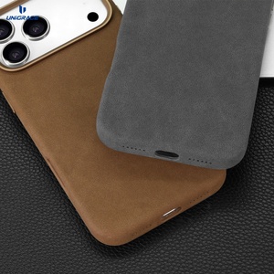 Funda de Alcantara para <span class=keywords><strong>iPhone</strong></span> 13 14 15 Plus 16 17 18 Pro Max, Textura de Gamuza, Funda de Cuero Magnética Personalizada Premium para Teléfono Móvil - Product Image 5