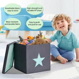 Bé Phòng Tổ Chức Có Thể Gập Lại Kid Lưu Trữ Hộp Bé Đồ Chơi Lưu Trữ In Có Thể Gập Lại Lưu Trữ Cube Vải Đóng Mở Hộp Lưu Trữ - Product Image 2
