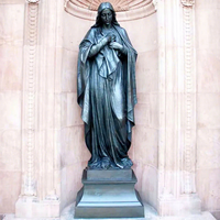 Sculpture religieuse de la Vierge Marie en bronze sculpté de haute qualité, grande taille, pour l'extérieur, sur mesure, objet d'art et de collection