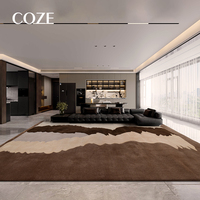 Modern High-end Italian Minimalist Style Hand Tufted Carpet for Living Room and Bedroom Brown Soft Rugs