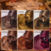 Gel magnétique pour nail art DZ Automne Hiver Amber Cat Eye, sans HEMA ni TPO, translucide, effet cire de miel, OEM ODM