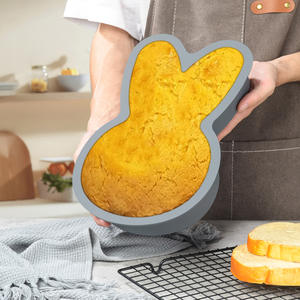 Lindo para conejo molde de pastel de silicona <span class=keywords><strong>Jumbo</strong></span> Bunny molde de goma de Chocolate rompible para hornear para el día de Pascua fiesta gigante postre de goma - Product Image 3