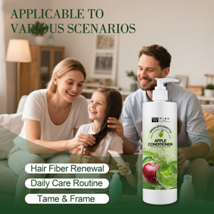 Après-shampoing à l'extrait de pomme 500ml, nourrissant en profondeur, bio, à base de plantes, pour cheveux brillants, qualité salon, prix usine - Product Image 4