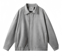 Veste coupe-vent en faux daim pour homme, style baseball vintage, veste uniforme vierge, personnalisable avec votre propre logo