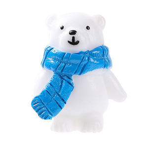 Figuras de Resina de Oso Polar con Bufanda Azul, Decoración en Miniatura para el Hogar, Adornos Artesanales - Product Image 5