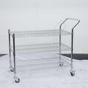 ชั้นวางของอุตสาหกรรมทำจากลวดโครเมี่ยมสำหรับงานหนักแพลตฟอร์มสี่ล้อปรับแต่งได้น้ำหนักได้200กก. สำหรับรถเข็นรถเข็นมือ - Product Image 5