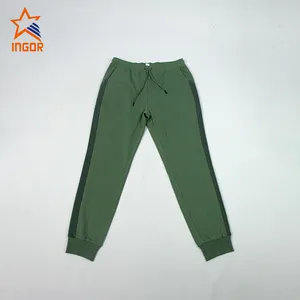 Özel işlemeli Unisex kadın erkek katı renkler polar Sweatpants rahat gevşek spor pantolon Baggy ayak bileği uzunlukta pantolon