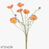 Fleurs artificielles, bouquet de 6 tiges de coquelicots en soie avec fruits pour la décoration de mariage, de maison, de fête, centre de table