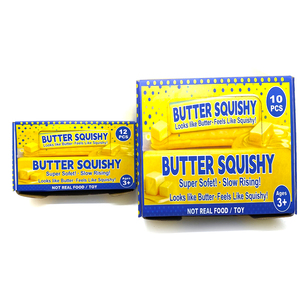 Jouet à presser géant en PU <span class=keywords><strong>Jumbo</strong></span> Soft Slow Rising Mochi Toys Square Stick of Butter Block Yellow <span class=keywords><strong>Milk</strong></span> Print Simulated Foods - Product Image 2