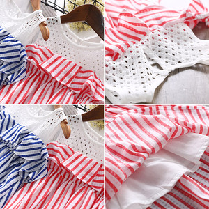 Fabricants de produits pour bébés en Thaïlande pour la vente en ligne de robes rayées bleues pour bébés filles - Product Image 4