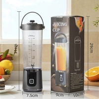 Bestseller Draadloze Draagbare Blender voor Thuisgebruik, Roestvrijstalen Messen, USB Oplaadbaar, 600ml Capaciteit, Laag Geluidsniveau, Modern Design, Dubbel
