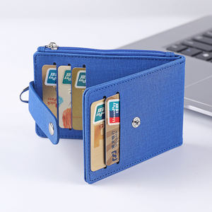 Đa năng đa chức năng Zip PU Leather chủ thẻ cho ID phù hiệu ngân hàng xe buýt làm việc sử dụng hàng ngày với cổ dây buộc - Product Image 3