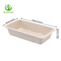 SUMKOKA Barquette alimentaire compostable en pulpe de bagasse laminée, étanche, de 6,2 pouces, avec revêtement PLA, pour le transport aérien