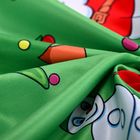 Écharpe double face en imitation soie motif Père Noël, style festif vert, mode européenne et américaine, grande boîte cadeau carrée