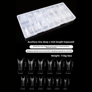 Ongles artificiels fins, profonds en V, avec lignes de guidage, demi-couverture peu profonde, effilés, carrés, stilettos, ovales - Product Image 5