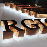 Enseigne lumineuse personnalisée en métal avec lettres rétroéclairées LED, logo d'entreprise, enseigne intérieure/extérieure, lettres lumineuses mates