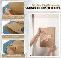 Vente en gros usine – Lot de 8 panneaux MDF épais, lisses, non finis, écologiques et réutilisables pour l'artisanat, la menuiserie, la décoration intérieure et les loisirs créatifs