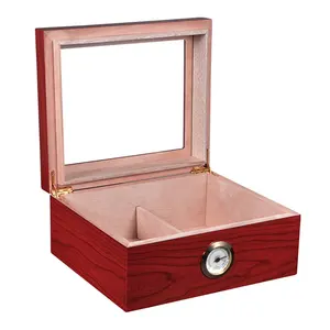 Double-Layer Large Cigar Box Cedar Wood Cigar Cabinet Box with Humidifier