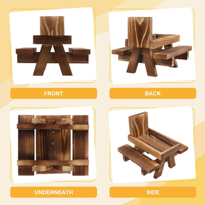 Katı ahşap sincap besleyici şemsiye hafif asılı ahşap sincap besleme istasyonu ile katı ahşap vidalar hayvan mama kabı ve besleyici - Product Image 3