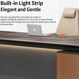 Escritorio <span class=keywords><strong>de</strong></span> Oficina Moderno y Lujoso Personalizado para CEO, Uso Doméstico, Caja Multimedia Oculta, Cerradura <span class=keywords><strong>de</strong></span> 3 Dígitos, Diseño Geométrico Elegante, Ejecutivo, Gerente - Product Image 5