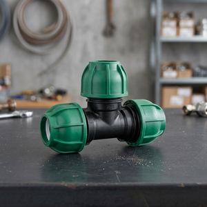 Raccord en T égal en polypropylène vert TERRACORE SAP2001, connecteur à compression, filetage en pouces, basse pression, surface lisse - Product Image 2