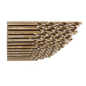 Jeu de 13 forets hélicoïdaux à lame argentée, tige droite, finition dorée, pour perçage du métal, 1,5-6,5 mm - Product Image 1