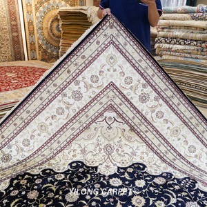 YILONG 9 'X 12' Handmade Oriental Lụa Thảm Huy Chương Truyền Thống Làm Bằng Tay Ba Tư Tabriz Thảm - Product Image 5